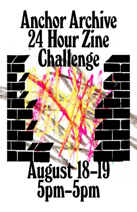 Poster advertising the 24 Hour Zine Challenge